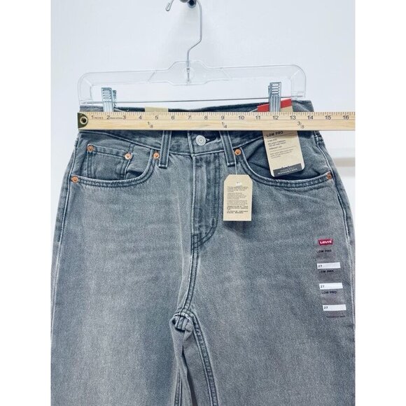 Levi's Jeans Grey Sz 27 Women’s Low Pro Straight Leg Mid Rise Paint Splatter New - Picture 2 of 9